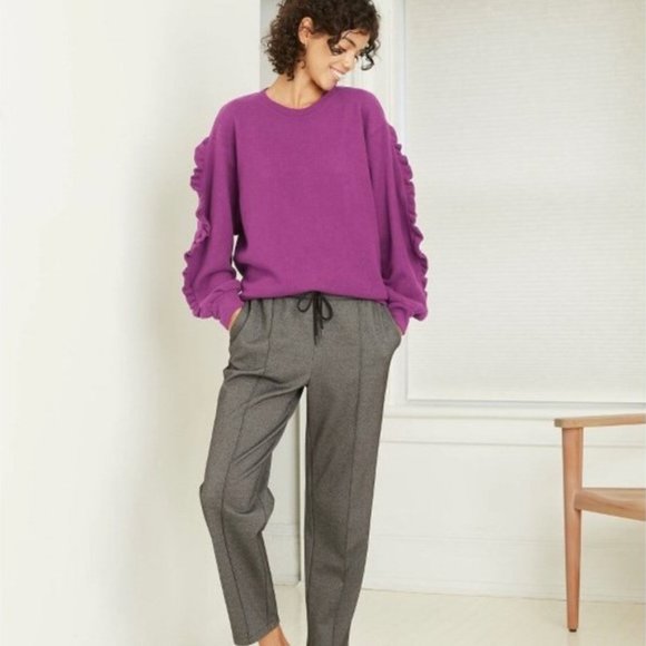 A New Day Purple Ruffle Long Sleeve Sweater Top Size: Medium New With Tags - Picture 3 of 9